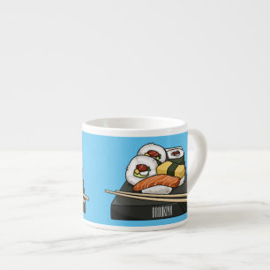 Sushi cartoon illustration  espresso cup