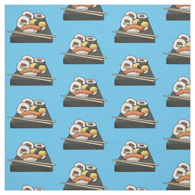 Sushi cartoon illustration  fabric (Swatch)