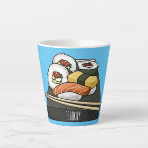 Sushi cartoon illustration  latte mug