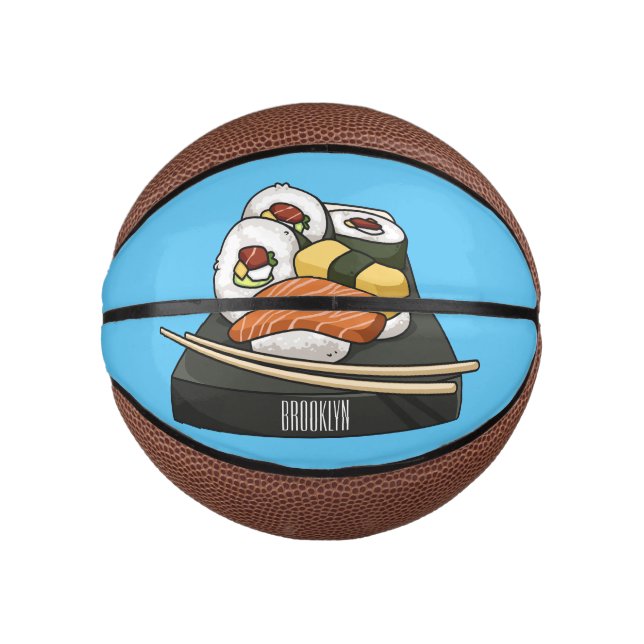 Sushi cartoon illustration  mini basketball (Front)