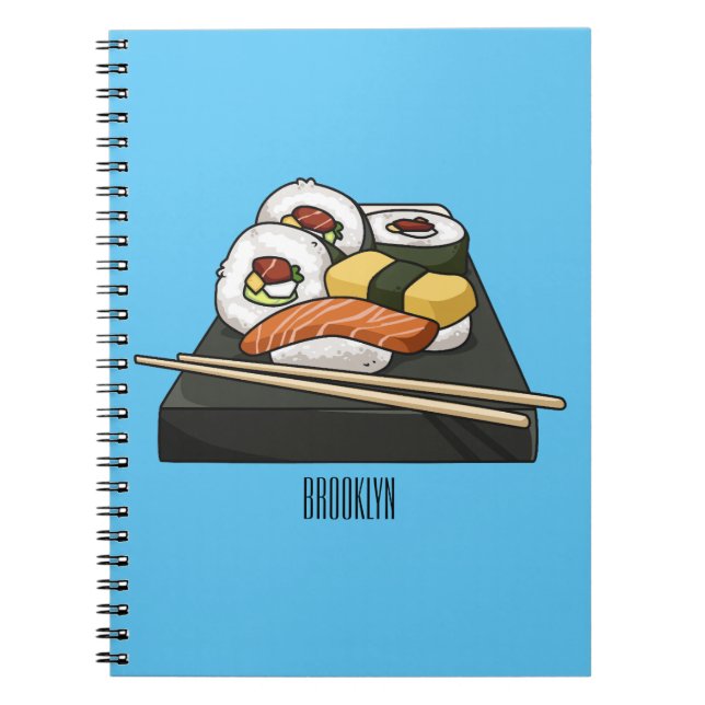 Sushi cartoon illustration  notebook (Front)