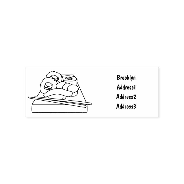 Sushi cartoon illustration rubber stamp (Imprint)