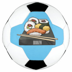 Sushi cartoon illustration  soccer ball