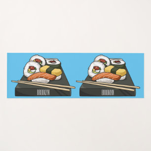 Sushi cartoon illustration  yoga mat