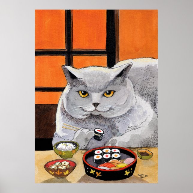 Sushi Cat Big Fred Poster (Front)