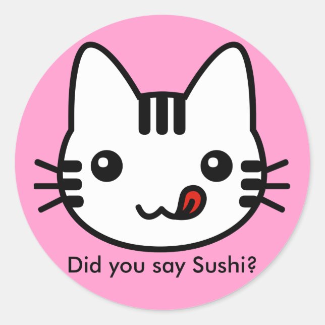 Sushi Cat Classic Round Sticker (Front)