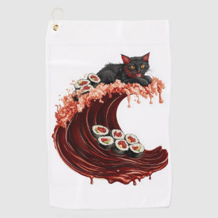 Sushi Cat Dreams Quirky Japanese Food Kitty Golf Towel