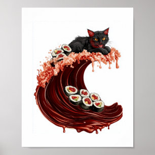 Sushi Cat Dreams – Quirky Japanese Food Kitty Poster