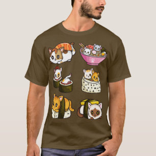 Sushi Cat Japanese Anime T-Shirt