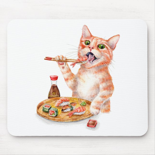 Sushi Cat Mouse Pad (Front)