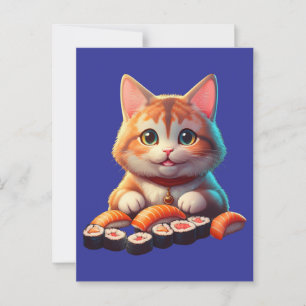 Sushi Cat Postcard