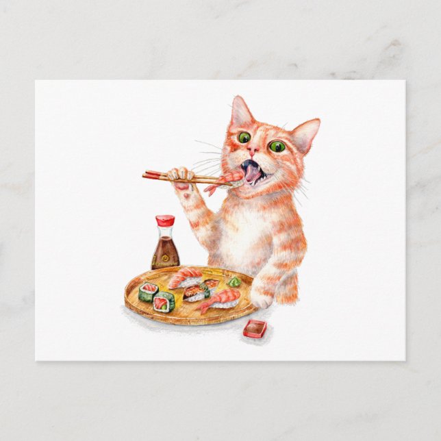 Sushi Cat Postcard (Front)