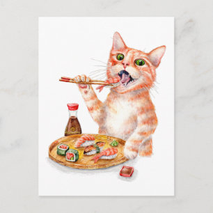 Sushi Cat Postcard