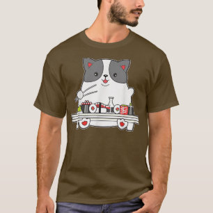 Sushi Cat T Cat Eating Sushi Funny T-Shirt
