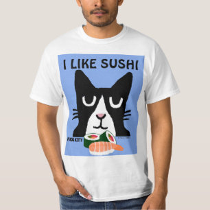 SUSHI CAT, TUXEDO Panda Kitty T-Shirts