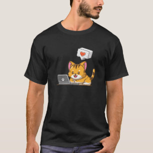 Sushi Cats On Computer Apparel Funny Gag Idea T-Shirt