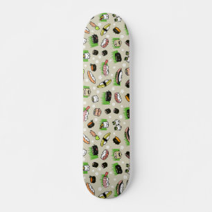 Sushi Characters Pattern Skateboard