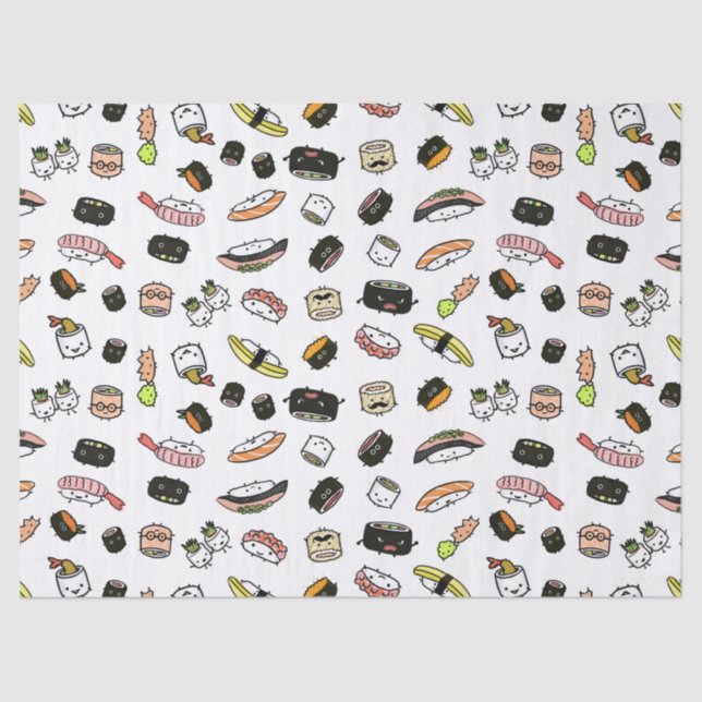 Sushi Characters Pattern Tissue Paper (Front)