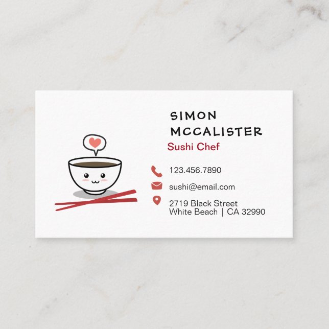 Sushi Chef Business Card (Front)