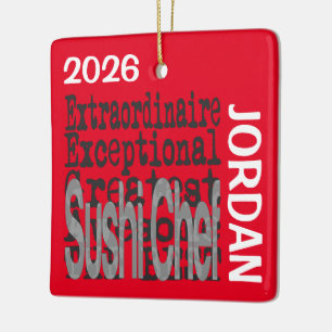 Sushi Chef Extraordinaire CUSTOM Ceramic Ornament