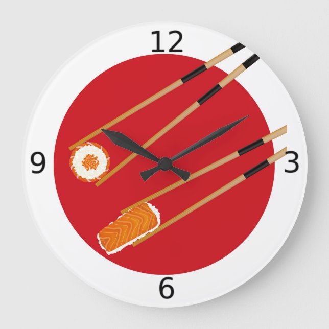 Sushi Chef Japanese Cusine Chef Gift Large Clock (Front)