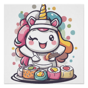 Sushi Chef Unicorn (1) Poster