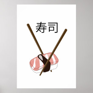 Sushi Chopsticks Poster
