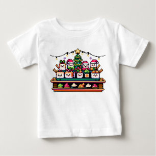 Sushi Christmas Celebration - Festive 8-Bit Design Baby T-Shirt
