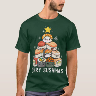 Sushi Christmas Tree Anime Aesthetics Japanese Mak T-Shirt