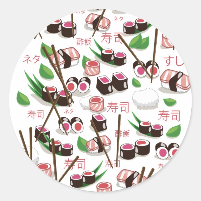 Sushi Classic Round Sticker (Front)
