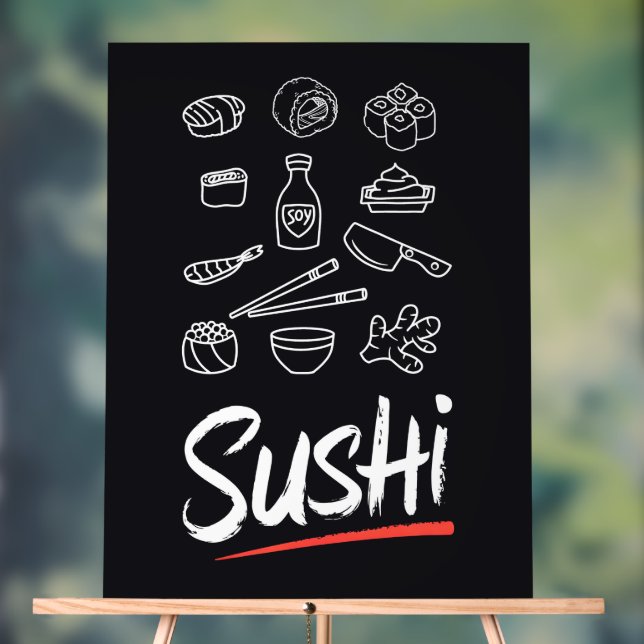 Sushi Collage  Acrylic Sign (Neutral)