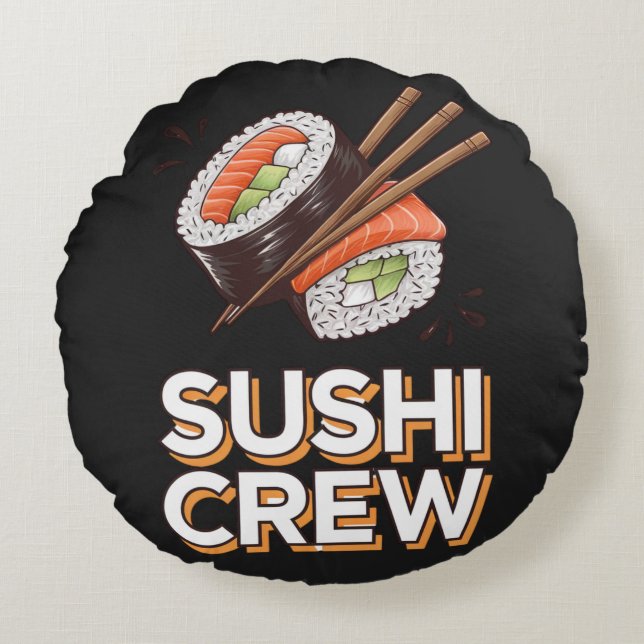 Sushi Crew Round Cushion (Front)