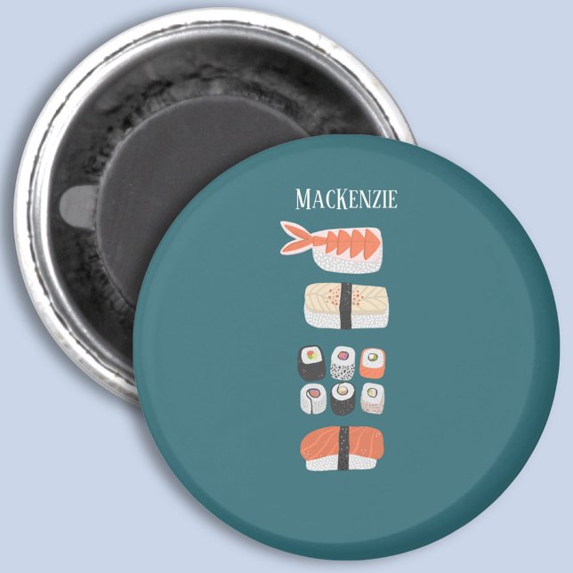 Sushi Custom Name Magnet (Fun Japanese sushi personalized name magnet)