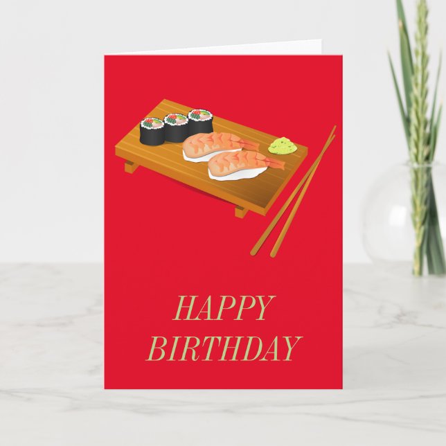 Sushi cute birthday card (Front)
