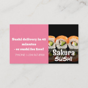 Sushi Delivery Discount Sale Offer Business Card