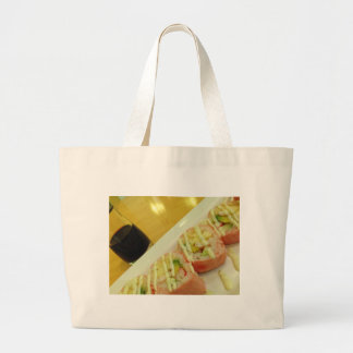 Sushi Dinner Fish Rice Healthy Diet Large Tote Bag