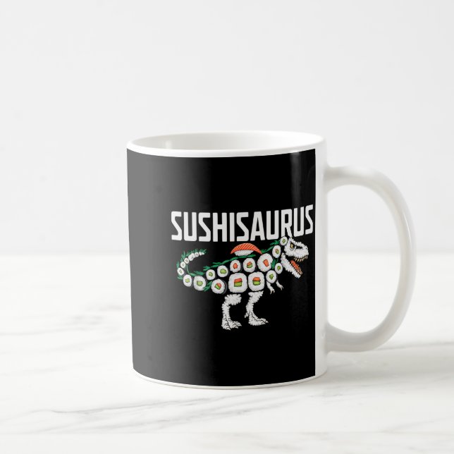 Sushi Dinosaur T-rex Japanese Food Funny Sushi Rol Coffee Mug (Right)