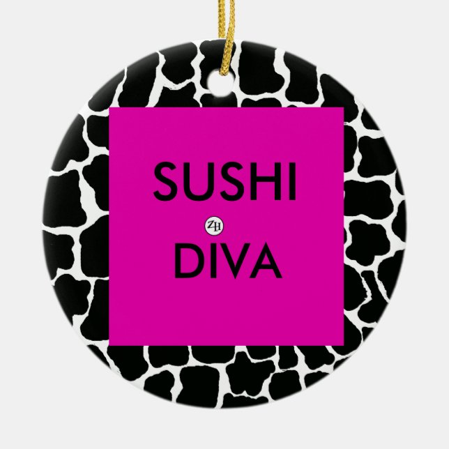 Sushi Diva Ornament by Zan Hanhof (Front)