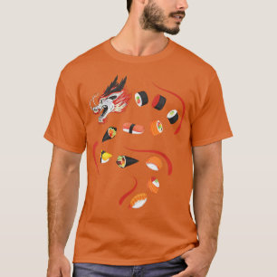 Sushi Dragon Roll Japanese Food Kawaii Anime  T-Shirt
