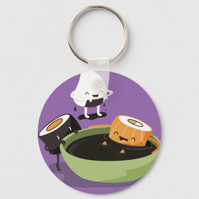 Sushi enjoy bath time funny key ring (Front)
