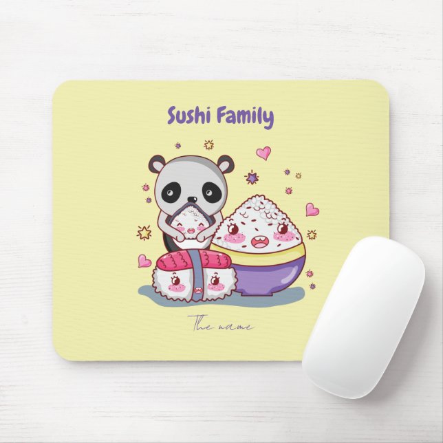 Sushi Family Mouse Pad (With Mouse)