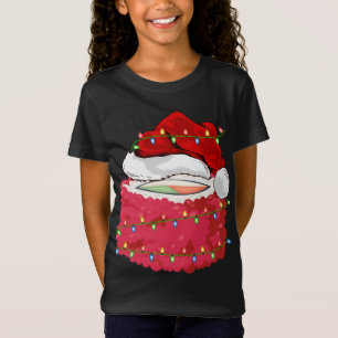 Sushi Fast Food Lover Xmas Santa Hat Sushi Christm T-Shirt