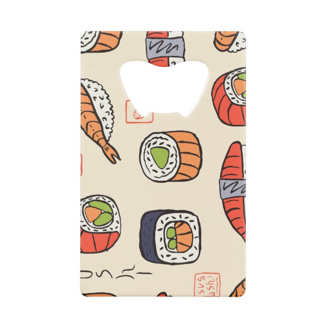 Sushi food, seamless pattern design. (Front)