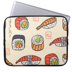 Sushi food, seamless pattern design. laptop sleeve
