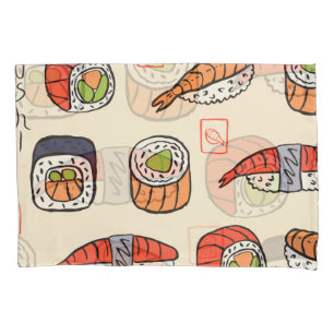 Sushi food, seamless pattern design. pillowcase