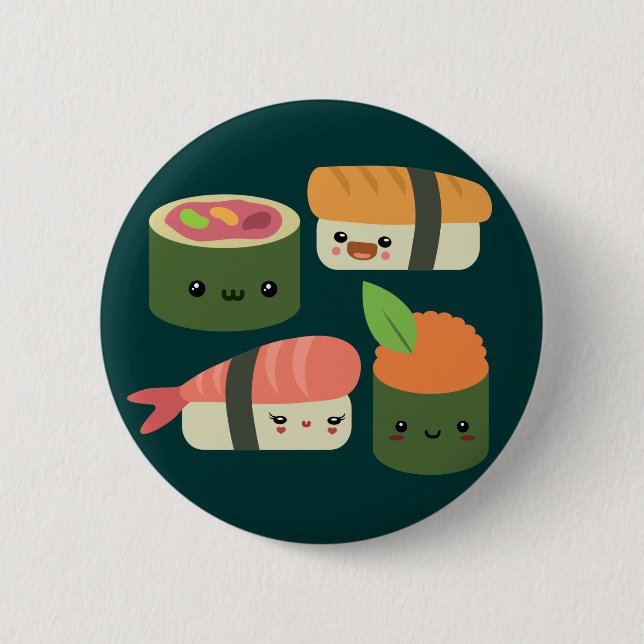 Sushi Friends 6 Cm Round Badge (Front)