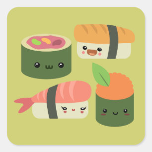 Sushi Friends Square Sticker