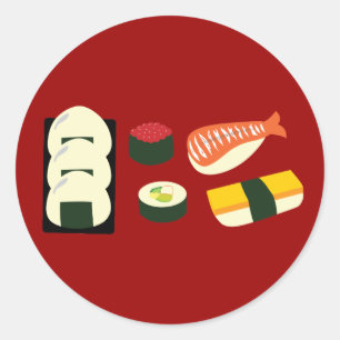 Sushi Fun Classic Round Sticker