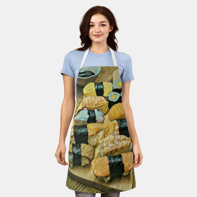 Sushi gift for food lovers apron (Worn)