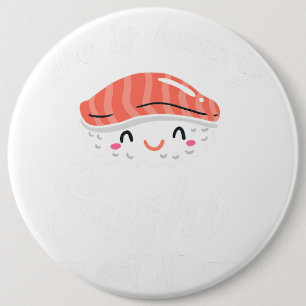 Sushi Gift for Kawaii Kids Ladies Wasabi Food Salm 6 Cm Round Badge